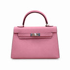 Mini Kelly II Sellier 19cm & 22cm Rose Confetti Epsom Leather Palladium Hardware Women Mini Handbag