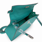 Kelly Sellier 25cm & 28cm Vert Jade Epsom Leather Palladium Hardware Daily Designer Handba