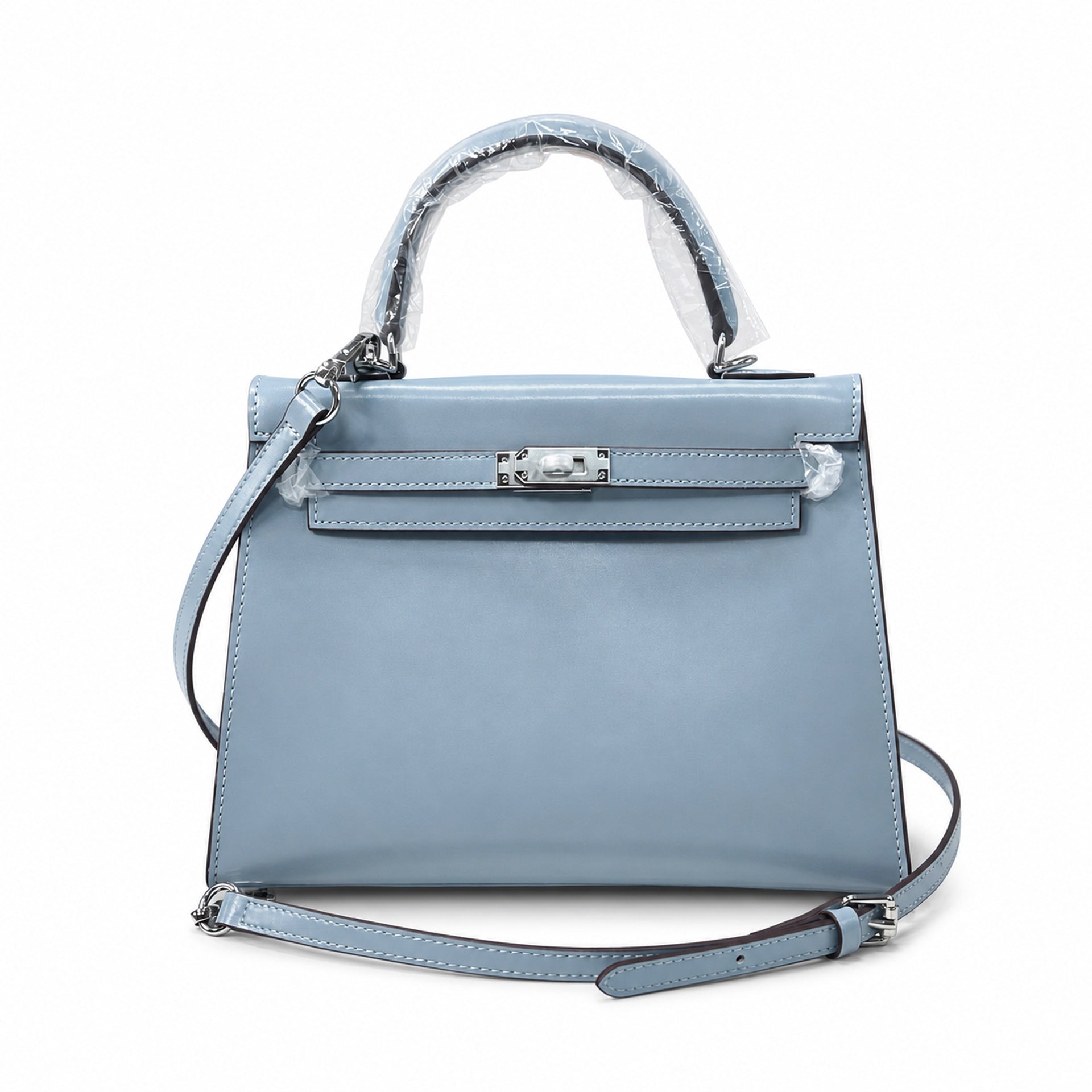 Kelly Sellier 19cm & 22cm & 25cm Bleu Lin Box Calf Leather Gold Hardware & Palladium Hardware Women Handbag
