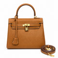 Kelly Sellier 20cm & 25cm & 28cm Gold Togo Leather Gold Hardware Women Handbag