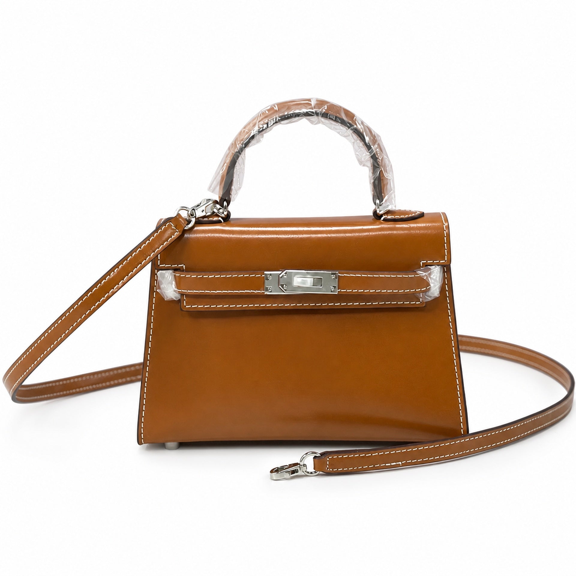 Kelly Sellier 19cm & 22cm & 25cm Gold Box Calf Leather Gold Hardware & Palladium Hardware Women Handbag