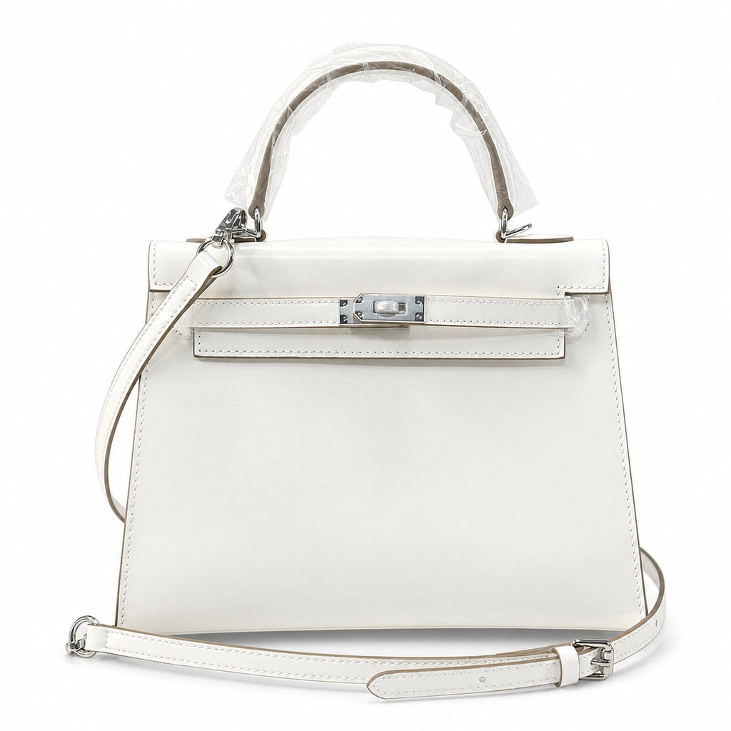 Kelly Sellier 19cm & 22cm & 25cm Craie Box Calf Leather Gold Hardware & Palladium Hardware Women Handbag