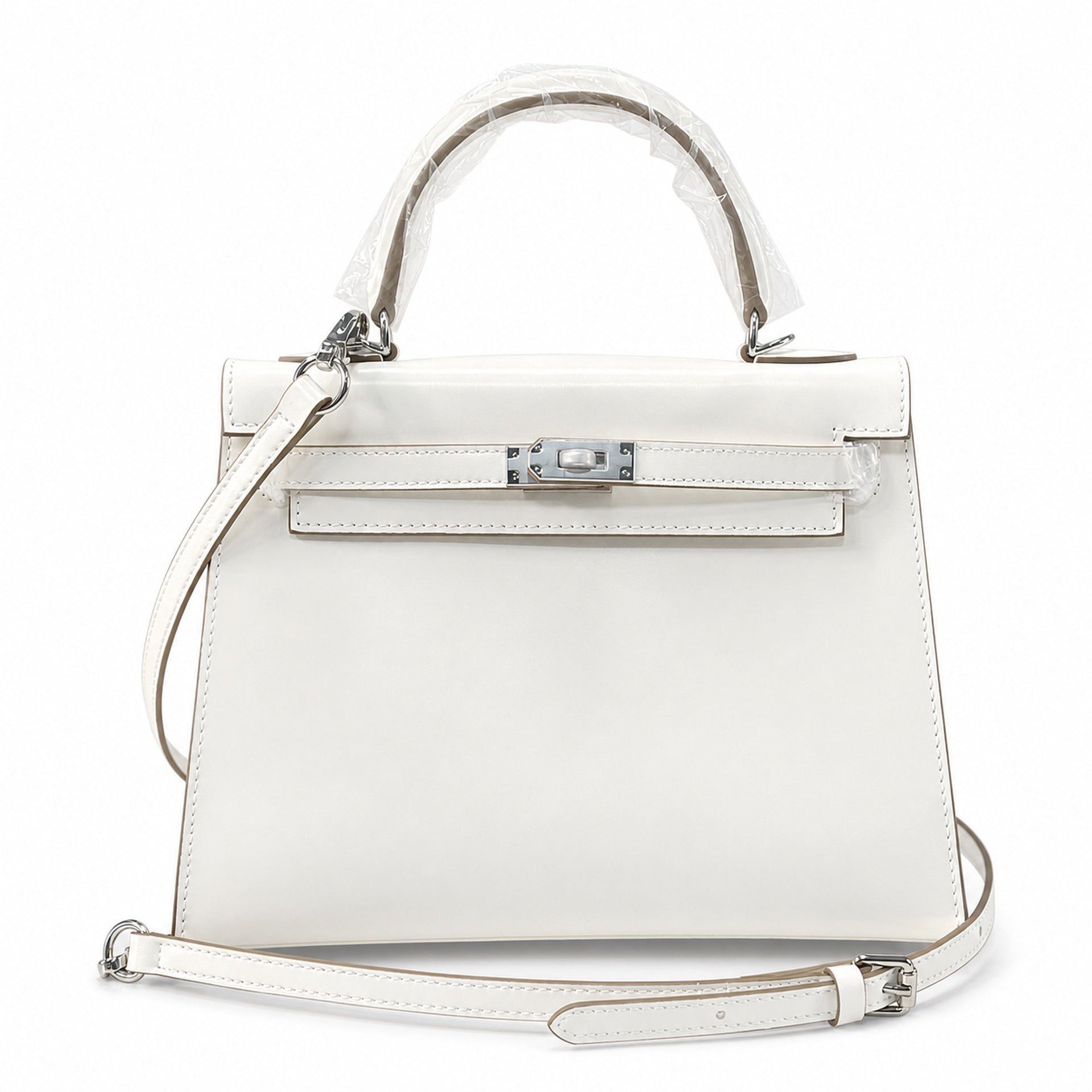 Kelly Sellier 19cm & 22cm & 25cm Craie Box Calf Leather Gold Hardware & Palladium Hardware Women Handbag
