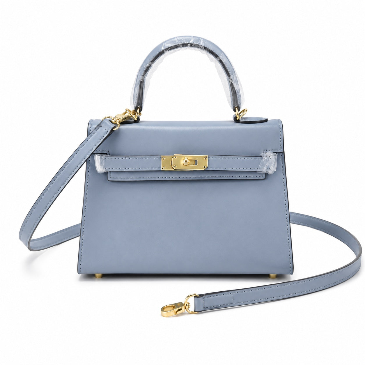 Kelly Sellier 19cm & 22cm & 25cm Bleu Lin Box Calf Leather Gold Hardware & Palladium Hardware Women Handbag