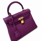 Kelly Sellier 20cm & 25cm & 28cm Anémone Togo Leather Gold Hardware Women Handbag