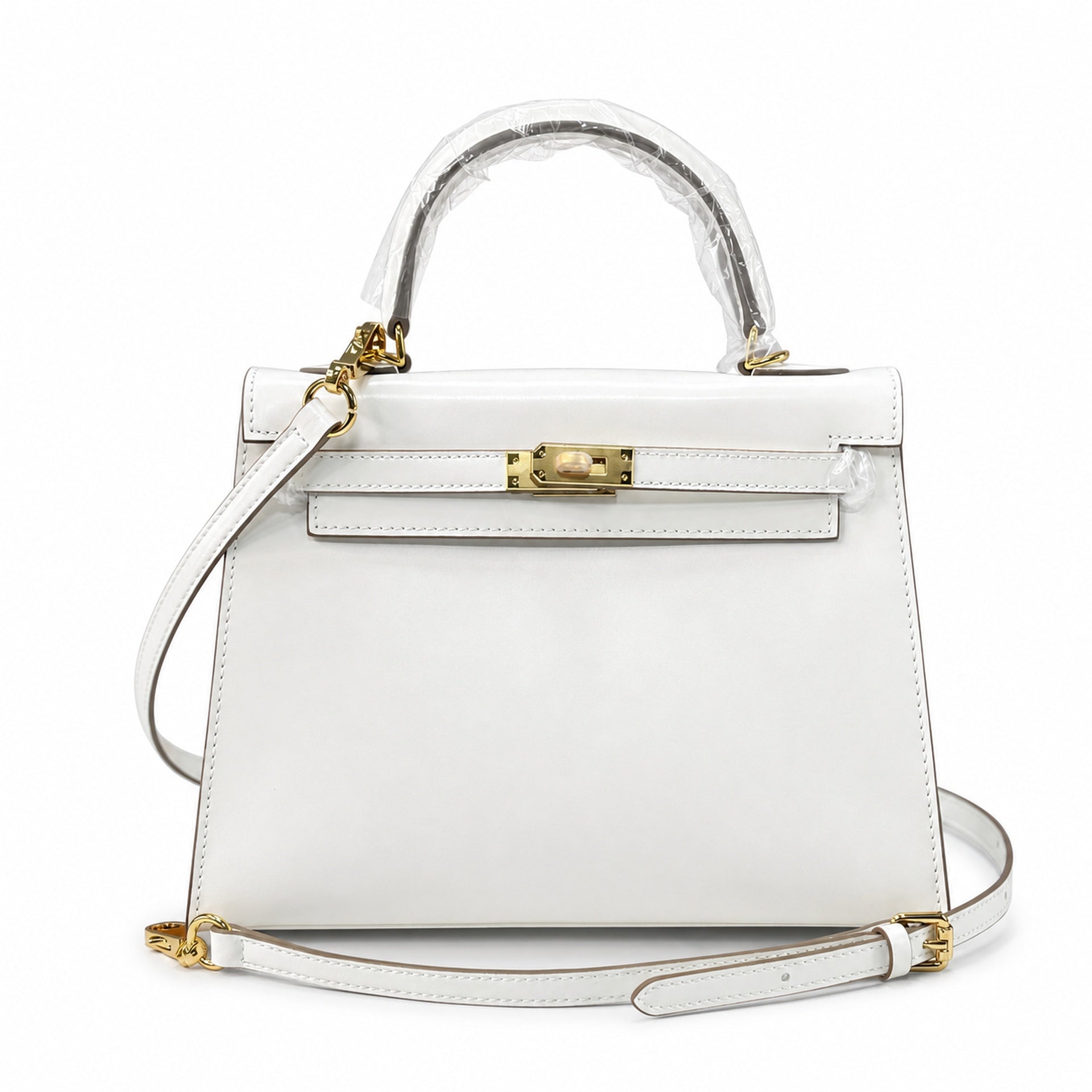 Kelly Sellier 19cm & 22cm & 25cm Craie Box Calf Leather Gold Hardware & Palladium Hardware Women Handbag