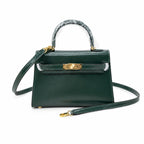 Kelly Sellier 19cm & 22cm & 25cm Vert Fonce Box Calf Leather Gold Hardware & Palladium Hardware Women Handbag