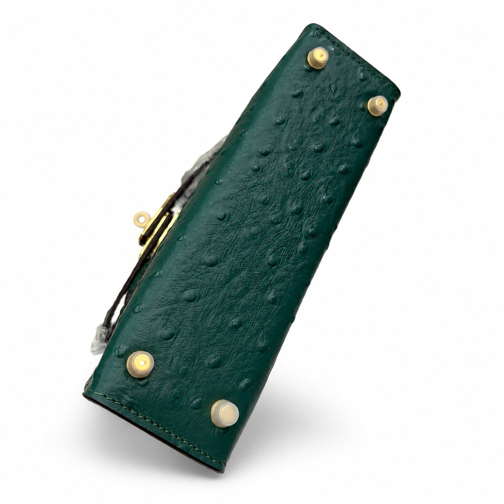Mini Kelly II Sellier 19cm Vert Cypress Epsom Leather Gold Hardware Mini Women Handbag