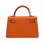 Mini Kelly II Sellier 19cm & 22cm Orange Epsom Leather Palladium Hardware Women Mini Handbag