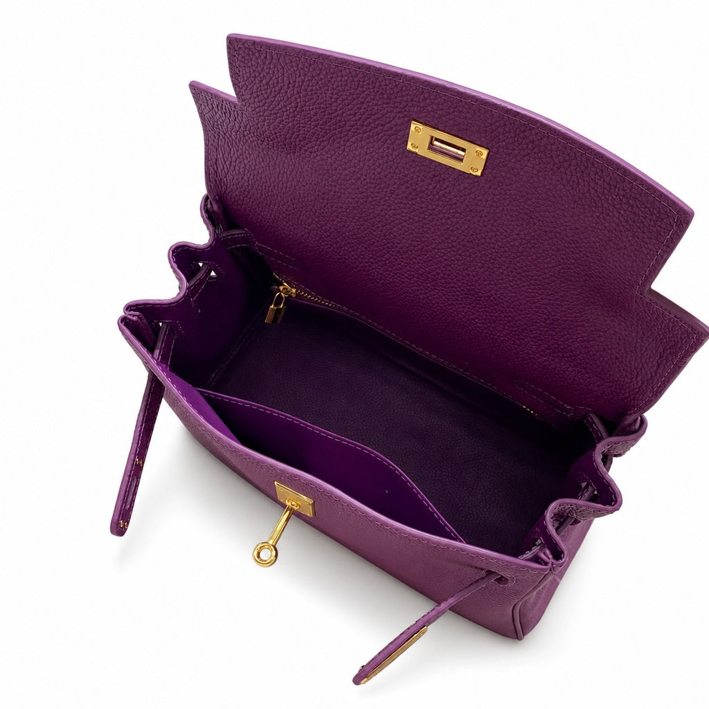 Kelly Sellier 20cm & 25cm & 28cm Anémone Togo Leather Gold Hardware Women Handbag