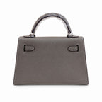 Mini Kelly II Sellier 19cm & 22cm Gris Asphalte Epsom Leather Palladium Hardware Women Mini Handbag