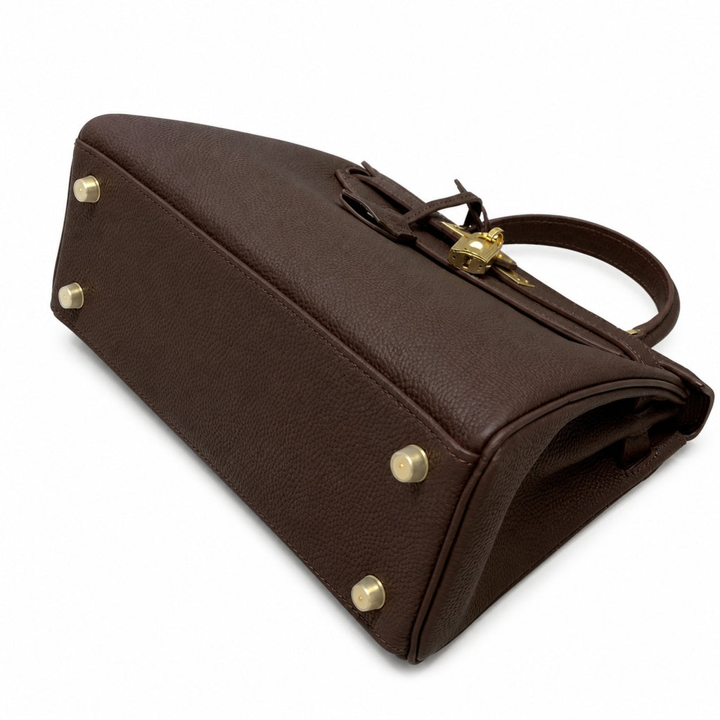 Kelly Sellier 20cm & 25cm & 28cm Havane Togo Leather Gold Hardware Women Handbag