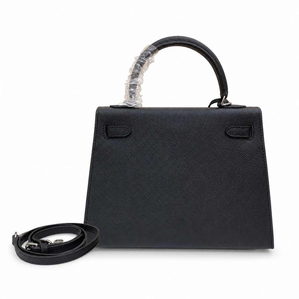 Kelly Sellier 25cm & 28cm Noir Epsom Leather Palladium Hardware Women Luxury Handbag
