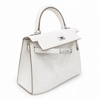 Kelly Sellier 25cm & 28cm Craie Epsom Leather Palladium Hardware Women Luxury Handbag