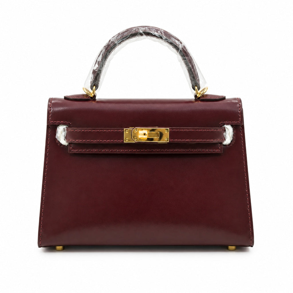 Kelly Sellier 19cm & 22cm & 25cm Rouge H Box Calf Leather Gold Hardware & Palladium Hardware Women Handbag