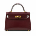 Kelly Sellier 19cm & 22cm & 25cm Rouge H Box Calf Leather Gold Hardware & Palladium Hardware Women Handbag