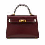Kelly Sellier 19cm & 22cm & 25cm Rouge H Box Calf Leather Gold Hardware & Palladium Hardware Women Handbag