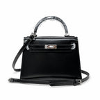 Kelly Sellier 19cm & 22cm & 25cm Noir Box Calf Leather Gold Hardware & Palladium Hardware Women Handbag