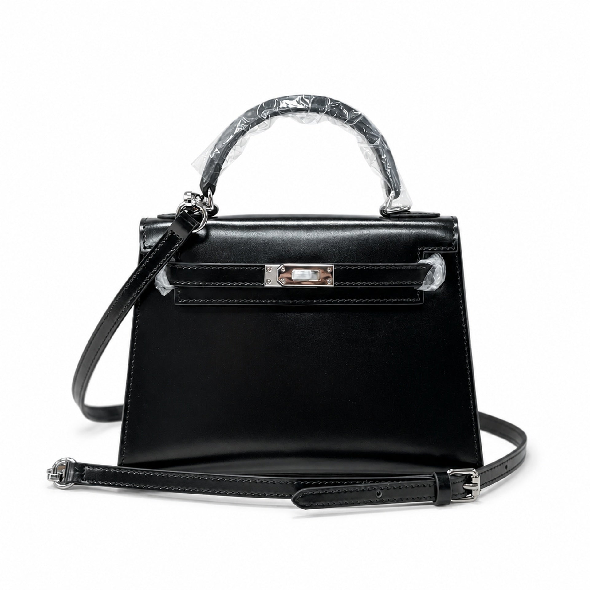 Kelly Sellier 19cm & 22cm & 25cm Noir Box Calf Leather Gold Hardware & Palladium Hardware Women Handbag