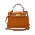 Kelly Sellier 19cm & 22cm & 25cm Gold Box Calf Leather Gold Hardware & Palladium Hardware Women Handbag