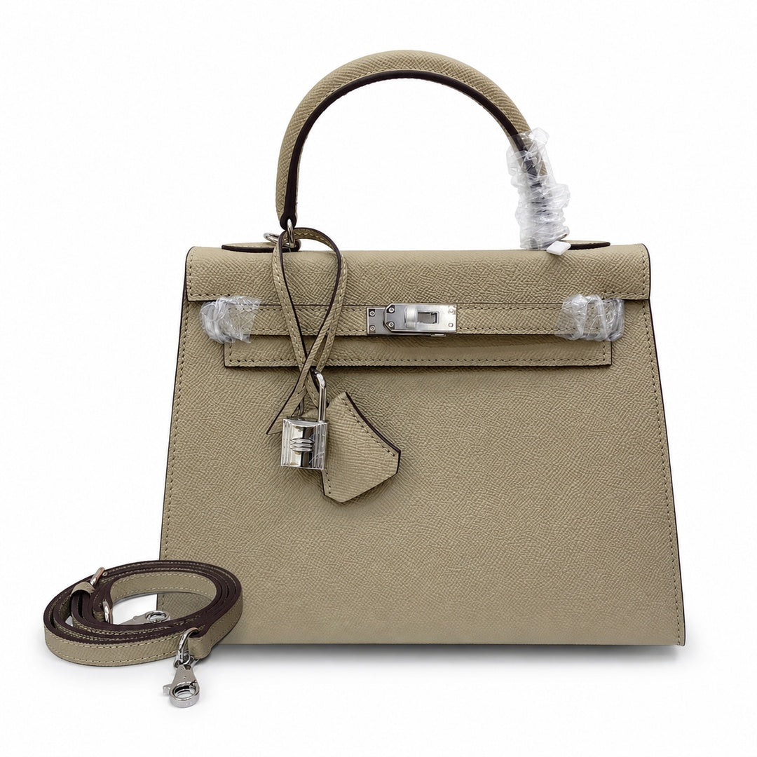 Kelly Sellier 25cm & 28cm Trench Epsom Leather Palladium Hardware Daily Designer Handbag