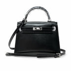 Kelly Sellier 19cm & 22cm & 25cm Noir Box Calf Leather Gold Hardware & Palladium Hardware Women Handbag