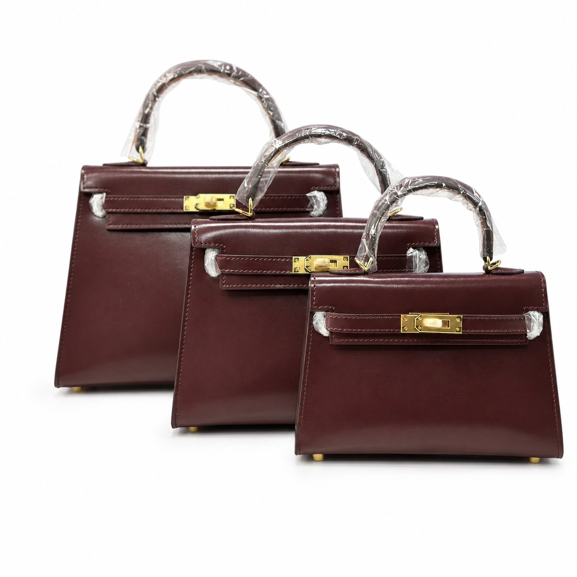 Kelly Sellier 19cm & 22cm & 25cm Rouge H Box Calf Leather Gold Hardware & Palladium Hardware Women Handbag