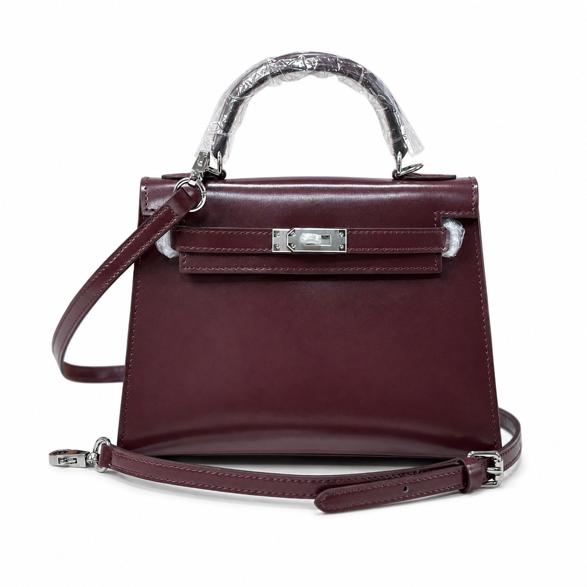 Kelly Sellier 19cm & 22cm & 25cm Rouge H Box Calf Leather Gold Hardware & Palladium Hardware Women Handbag