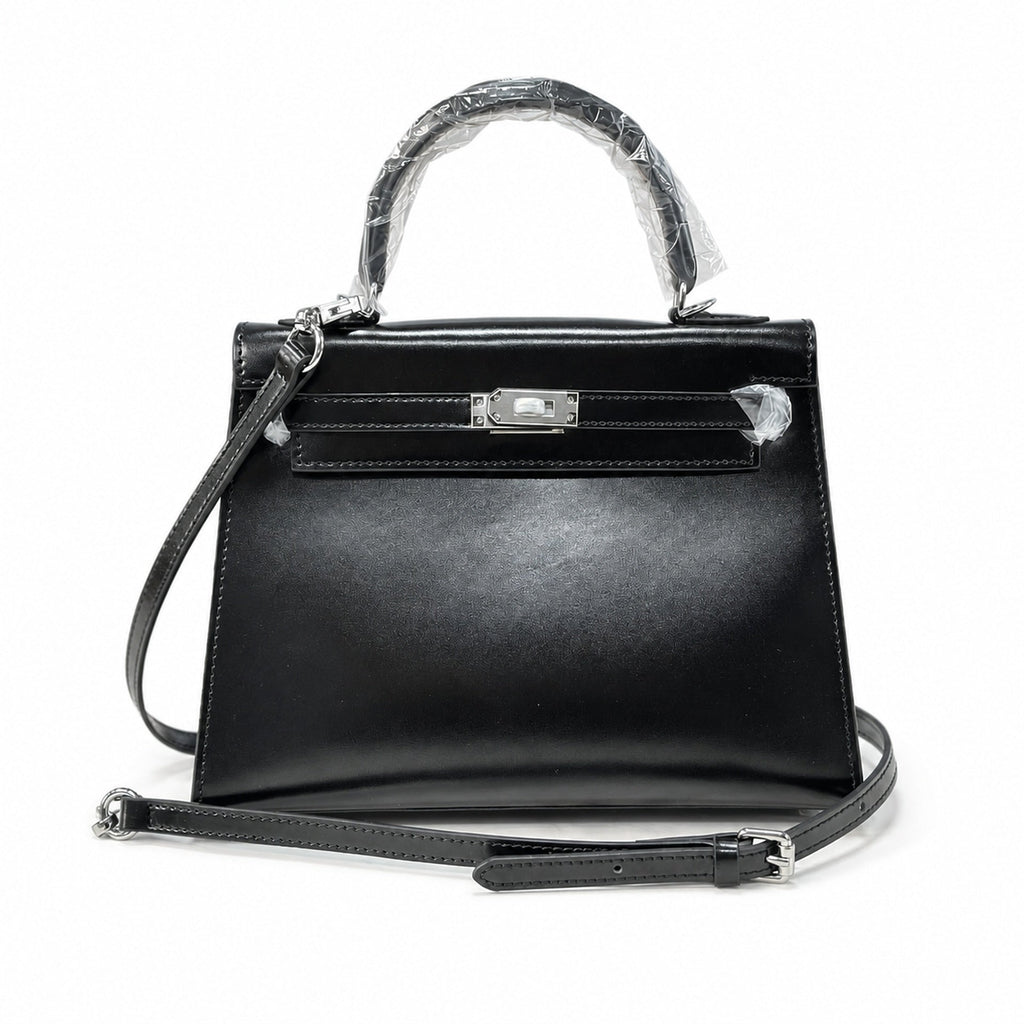Kelly Sellier 19cm & 22cm & 25cm Noir Box Calf Leather Gold Hardware & Palladium Hardware Women Handbag
