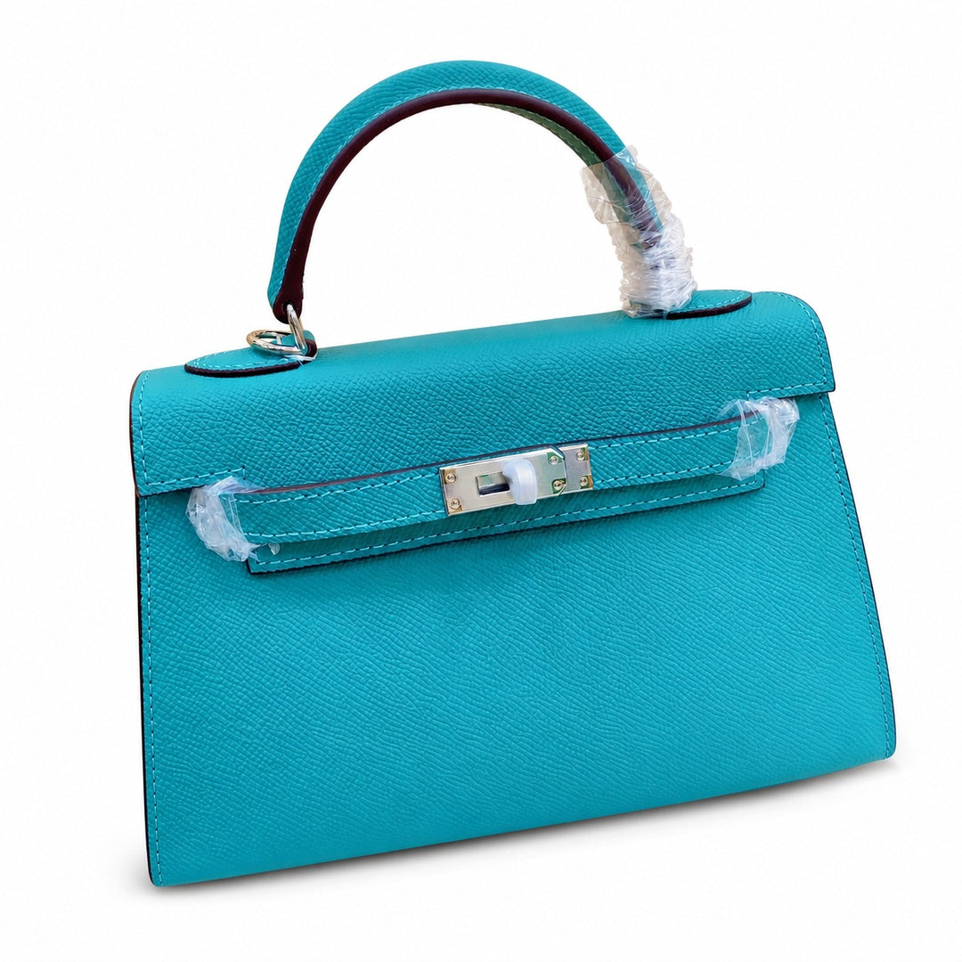 Mini Kelly II Sellier 19cm & 22cm Vert Jade Epsom Leather Palladium Hardware Women Mini Handbag