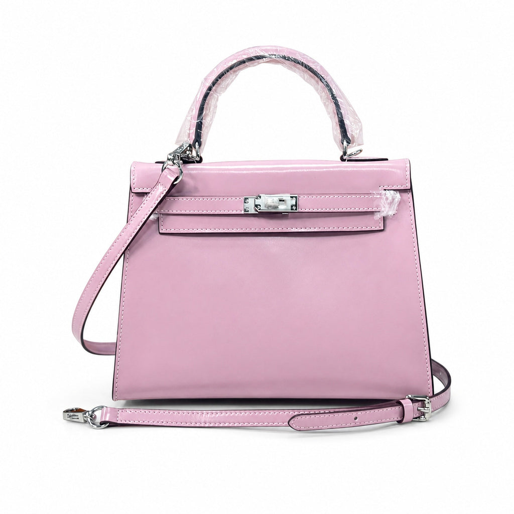 Kelly Sellier 19cm & 22cm & 25cm Rose Sakura Box Calf Leather Gold Hardware & Palladium Hardware Women Handbag