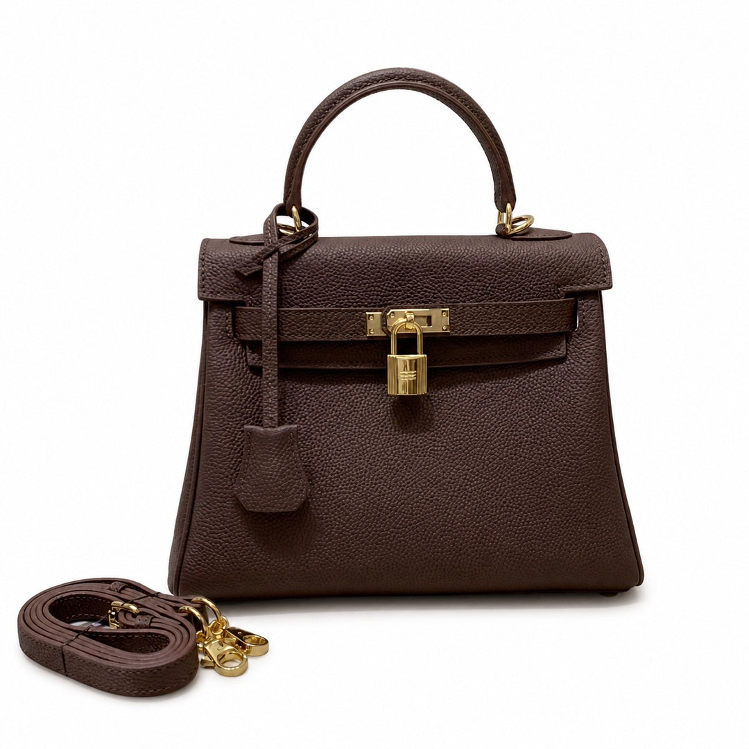 Kelly Sellier 20cm & 25cm & 28cm Havane Togo Leather Gold Hardware Women Handbag