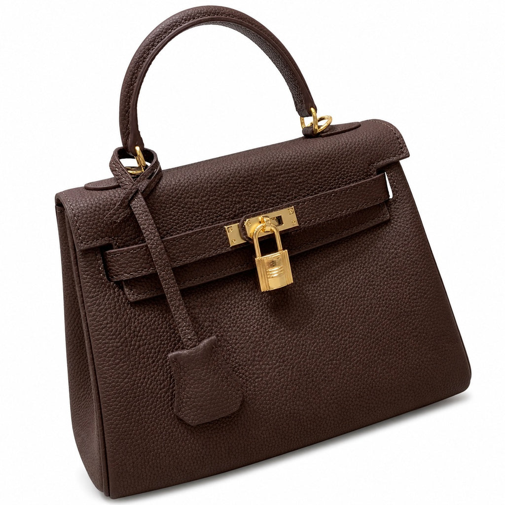 Kelly Sellier 20cm & 25cm & 28cm Havane Togo Leather Gold Hardware Women Handbag