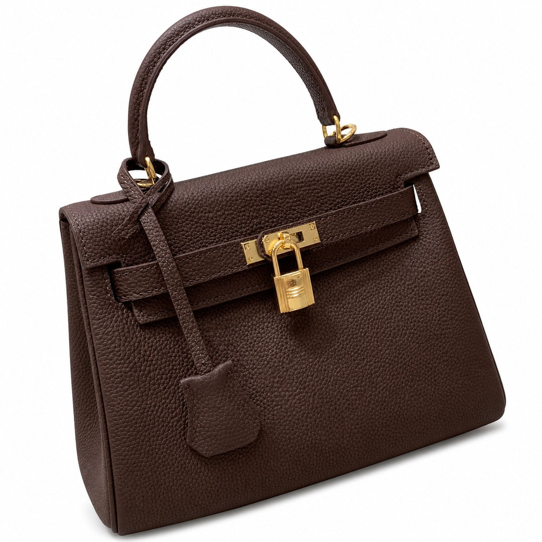Kelly Sellier 20cm & 25cm & 28cm Havane Togo Leather Gold Hardware Women Handbag