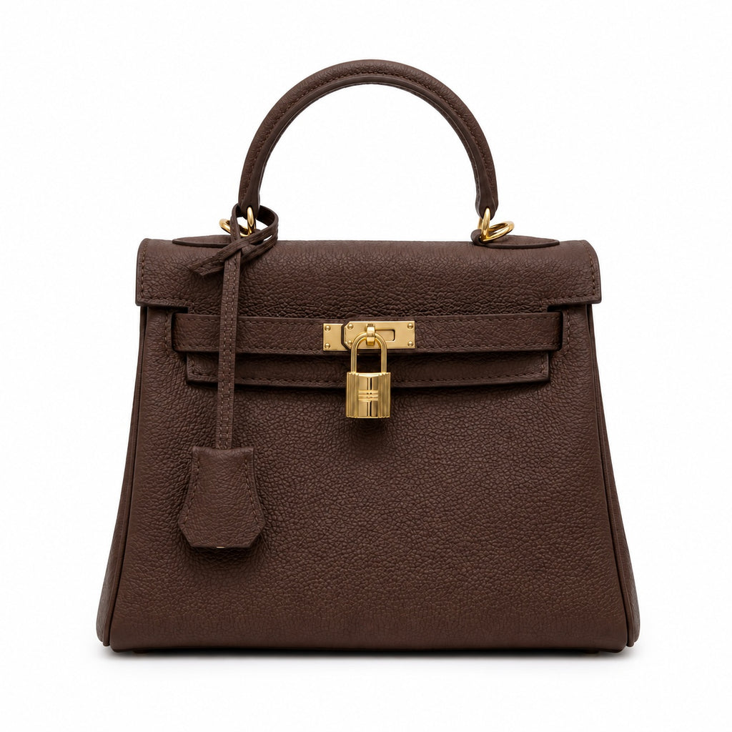 Kelly Sellier 20cm & 25cm & 28cm Havane Togo Leather Gold Hardware Women Handbag