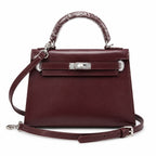 Kelly Sellier 19cm & 22cm & 25cm Rouge H Box Calf Leather Gold Hardware & Palladium Hardware Women Handbag