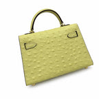 Mini Kelly II 19cm Sellier Jaune Poussin Ostrich Gold Hardware Luxury Mini Handbag