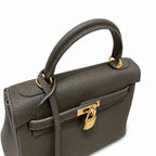 Kelly Sellier 20cm & 25cm & 28cm Gris Asphalte Togo Leather Gold Hardware Women Handbag