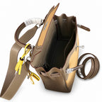 Kelly Sellier Ghillies 28cm Beige Poussière & Marron Foncé Barenia Leather Palladium Hardware Women Handbag