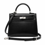 Kelly Sellier 19cm & 22cm & 25cm Noir Box Calf Leather Gold Hardware & Palladium Hardware Women Handbag