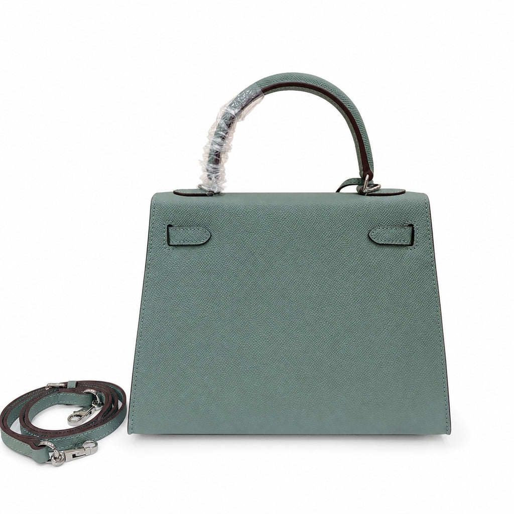 Kelly Sellier 25cm & 28cm Vert Cypress Epsom Leather Palladium Hardware Commute Shoulder Handbag