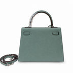 Kelly Sellier 25cm & 28cm Vert Cypress Epsom Leather Palladium Hardware Commute Shoulder Handbag