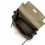 Kelly Sellier 20cm & 25cm & 28cm Etoupe Togo Leather Gold Hardware Women Handbag