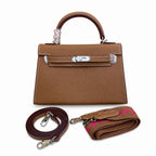 Mini Kelly II Sellier 19cm & 22cm Etoupe Epsom Leather Palladium Hardware Women Mini Handbag