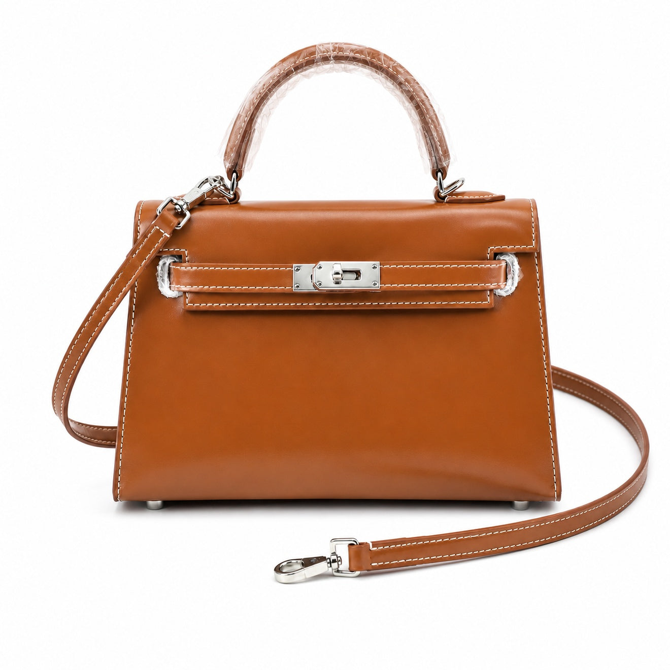 Kelly Sellier 19cm & 22cm & 25cm Gold Box Calf Leather Gold Hardware & Palladium Hardware Women Handbag