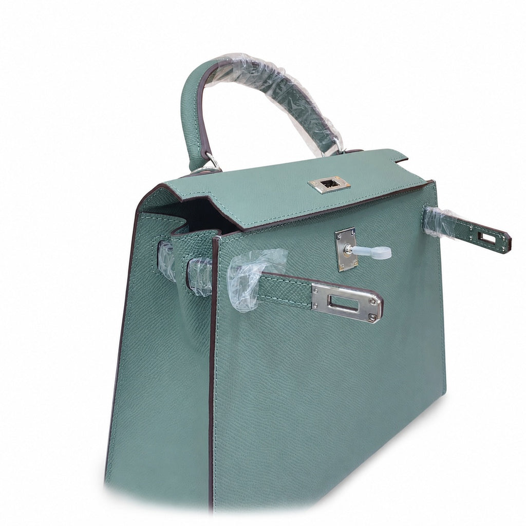 Kelly Sellier 25cm & 28cm Vert Cypress Epsom Leather Palladium Hardware Commute Shoulder Handbag