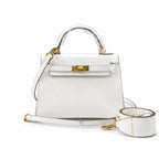 Kelly Sellier 19cm & 22cm & 25cm Craie Box Calf Leather Gold Hardware & Palladium Hardware Women Handbag