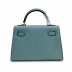 Mini Kelly II Sellier 19cm & 22cm Vert Cypress Epsom Leather Palladium Hardware Women Mini Handbag