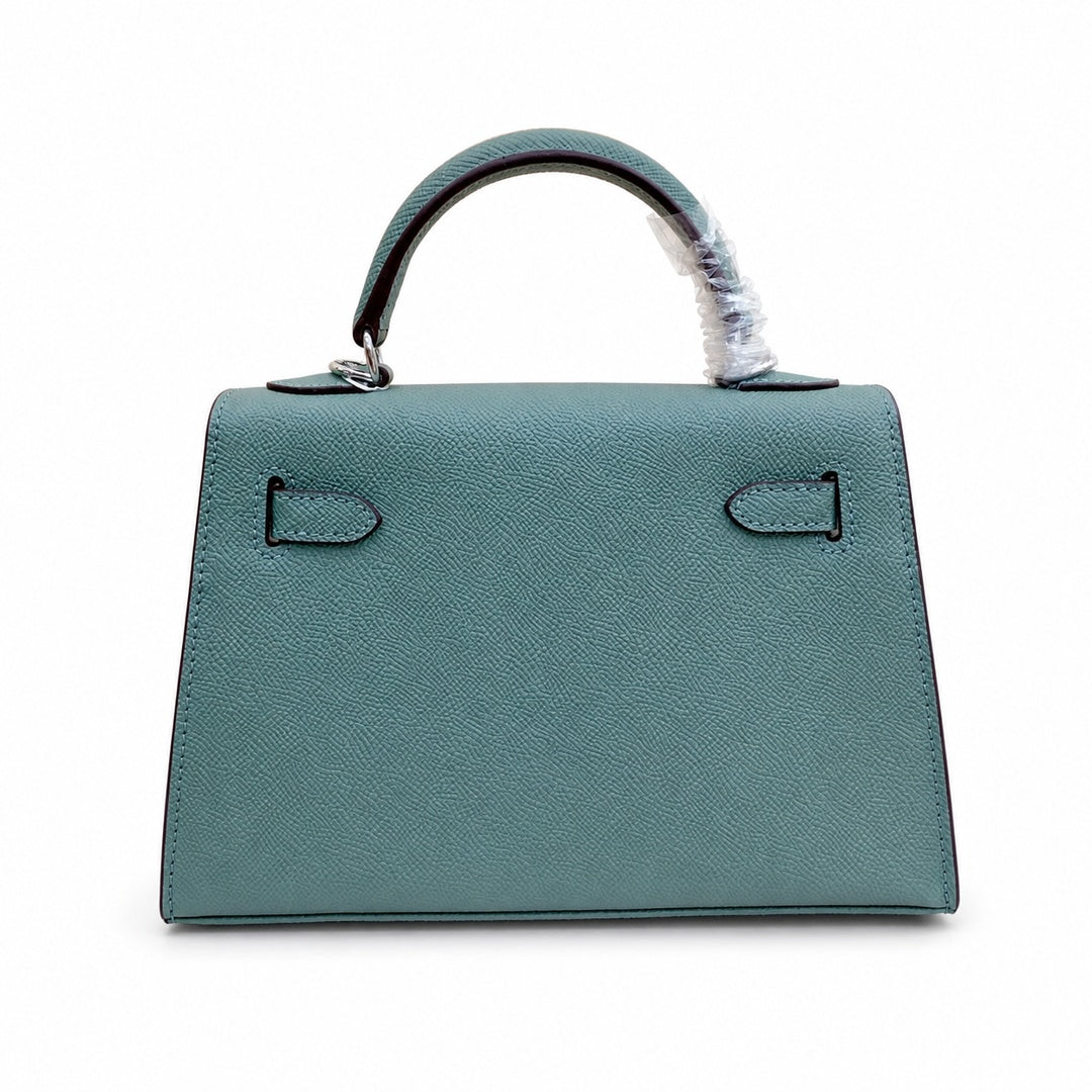 Mini Kelly II Sellier 19cm & 22cm Vert Cypress Epsom Leather Palladium Hardware Women Mini Handbag