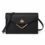 Kelly Elan 25 Underarm Baguette Bag, Genuine Top Layer Cowhide with Glossy Goat Grain, Gold Hardware Black Shoulder Handbag, Spacious Capacity Casual Versatile Daily Purse Size 25×6.5×15cm